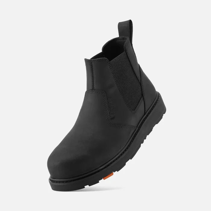 BRUNT Ohman unlined composite toe boot in black, 45 degree three-quarter view