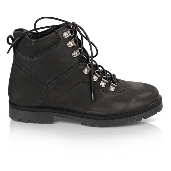 Oslo Leather Lace up Boots - Black