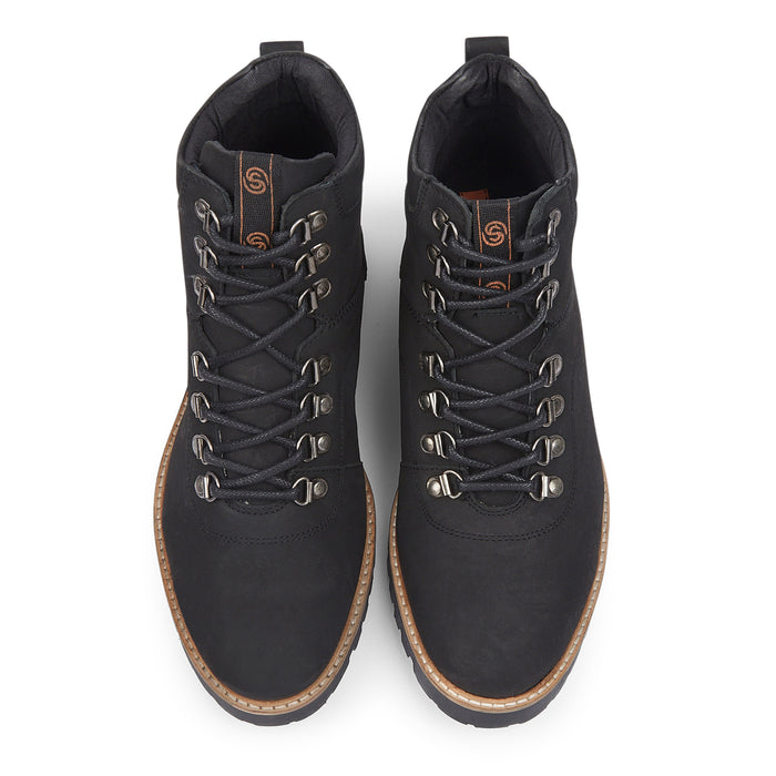 Oslo Leather Lace up Boots - Black