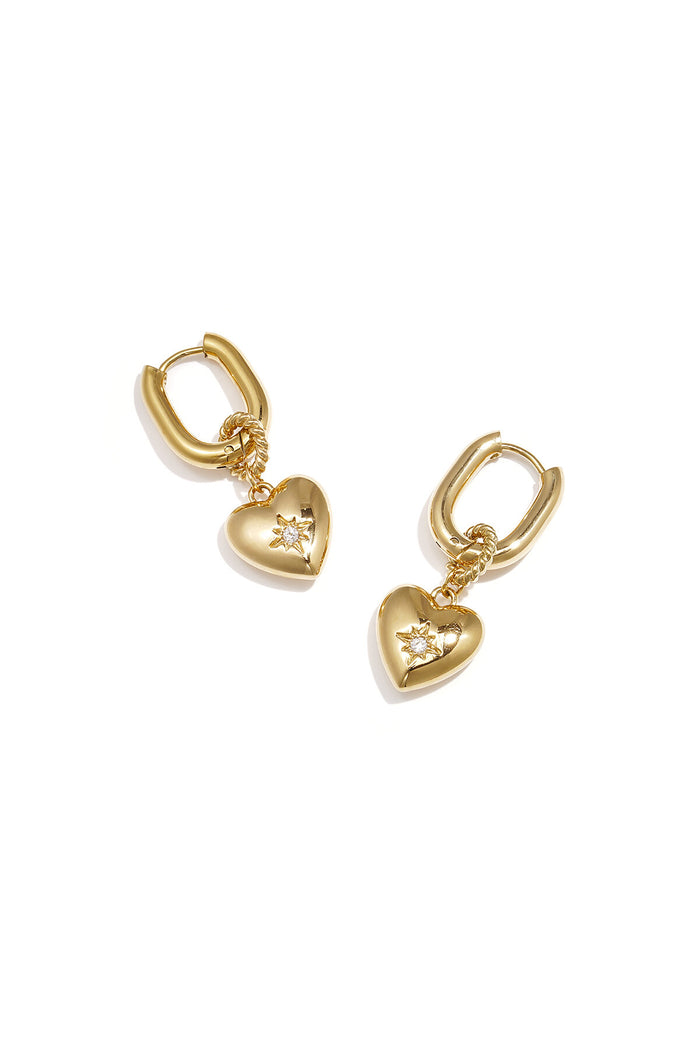 "Oval" heart drops earrings