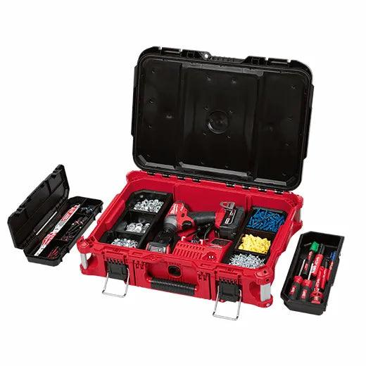 Milwaukee PACKOUT tool box, additional product view of the modular stacking system