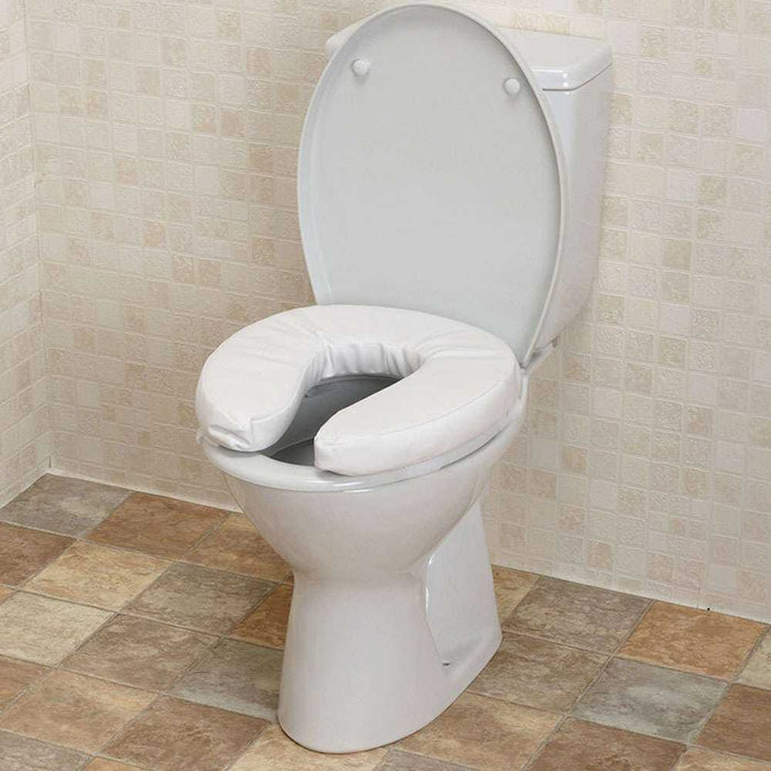 Alternative view of Padded Raised Toilet Seat, showing different angle or usage.