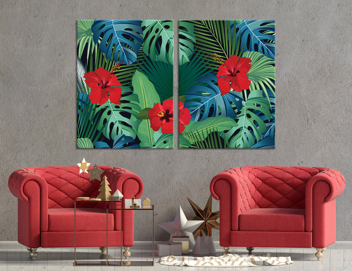 Palm Flowers Canvas Print #7519