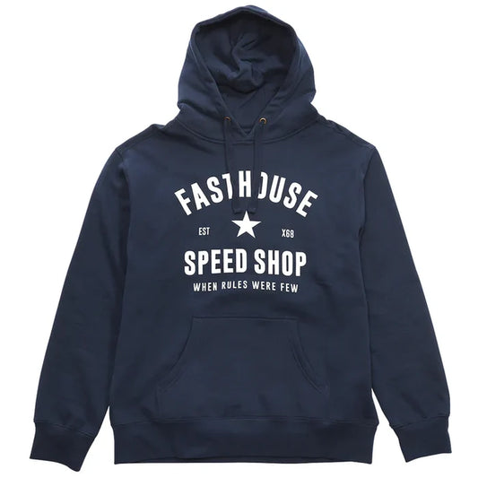 Fasthouse Paragon hooded pullover in navy, front view