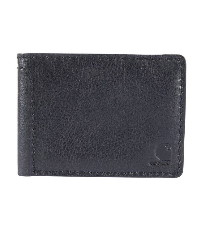 Carhartt Patina leather bifold wallet in black with card slots and bill compartment