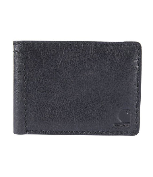 Carhartt Patina leather bifold wallet in black with card slots and bill compartment