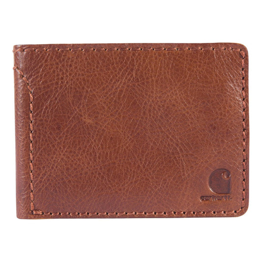 Carhartt Patina leather bifold wallet in brown with card slots and bill compartment