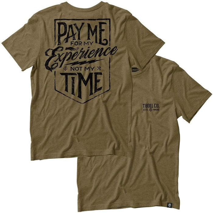 Troll Co. Pay Me graphic tee in military green