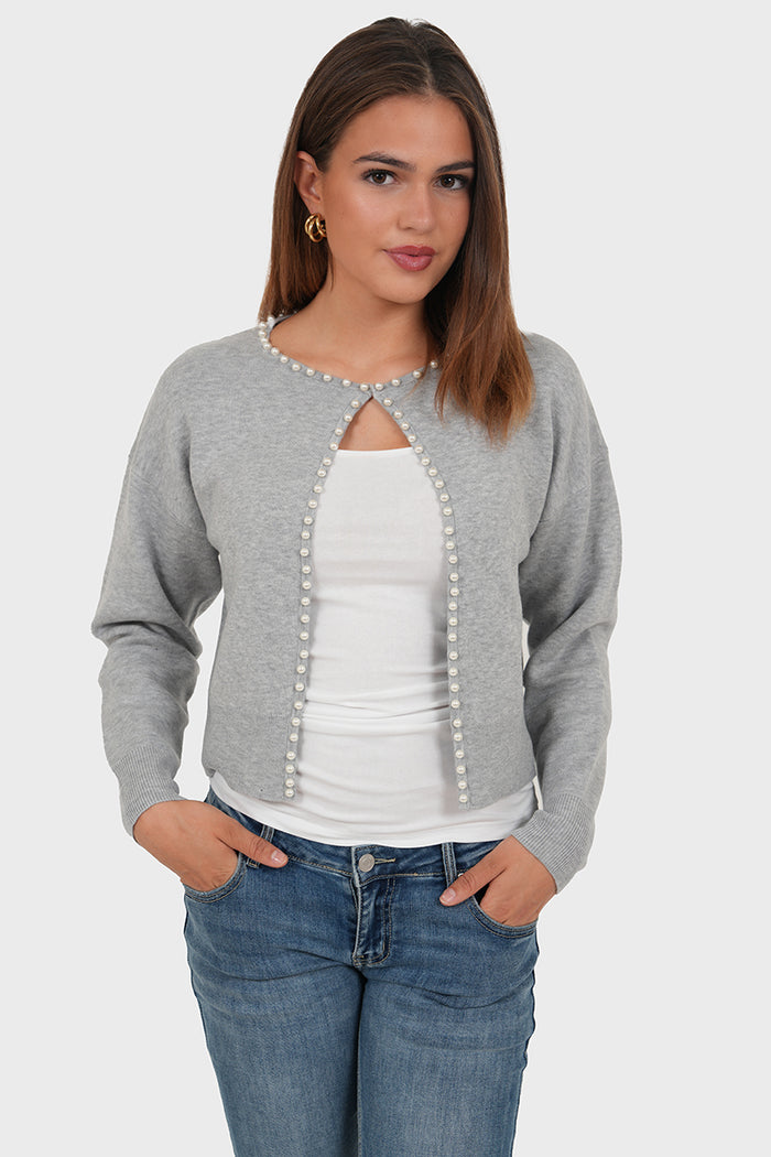 "Pearly" cardigan grey