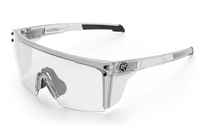 Heat Wave Visual Performance Lazer Face ANSI Z87+ safety sunglasses in matte black with anti-fog clear lens and side shields