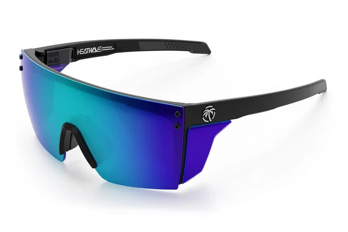 Heat Wave Visual Performance Lazer Face ANSI Z87+ safety sunglasses in matte black with polarized galaxy lens and side shields