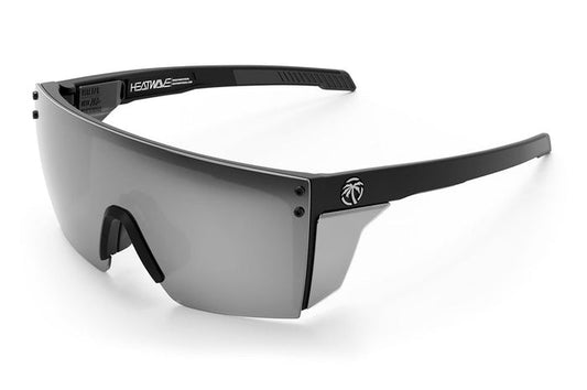 Heat Wave Visual Performance Lazer Face ANSI Z87+ safety sunglasses in matte black with polarized silver lens and side shields
