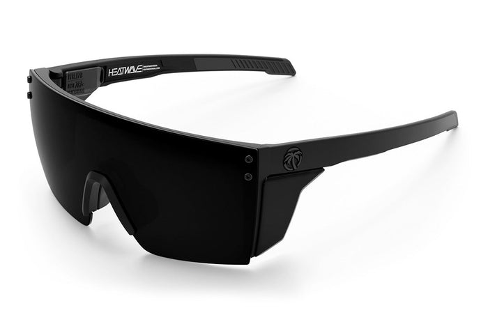 Heat Wave Visual Performance Lazer Face ANSI Z87+ safety sunglasses in matte black with ultra black lens and side shields