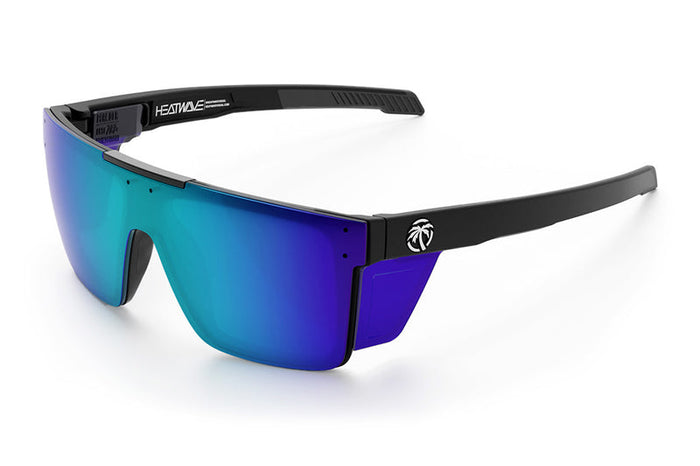 Heat Wave Visual Performance Quatro ANSI Z87+ safety sunglasses in matte black with galaxy lens and side shields