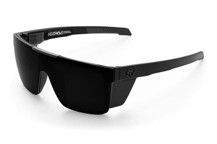 Heat Wave Visual Performance Quatro ANSI Z87+ safety sunglasses in matte black with polarized ultra black lens and side shields