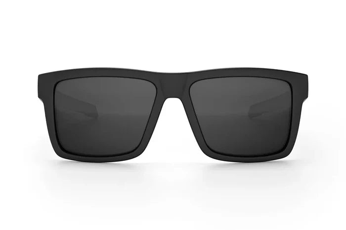Heat Wave Visual Performance Vise matte black, front view of the polarized black lens