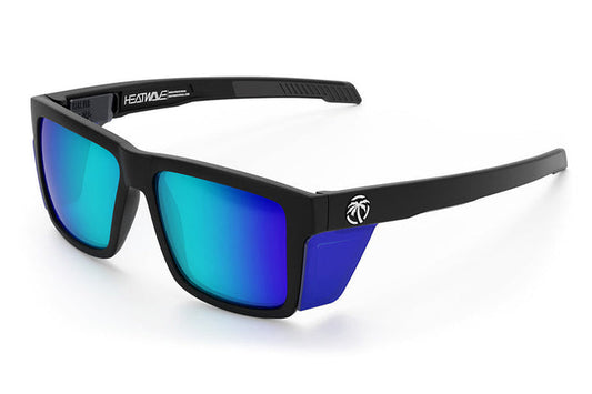 Heat Wave Visual Performance Vise ANSI Z87+ safety sunglasses in matte black with galaxy lens and side shields
