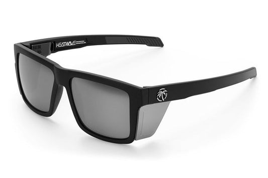 Heat Wave Visual Performance Vise ANSI Z87+ safety sunglasses in matte black with polarized silver lens and side shields