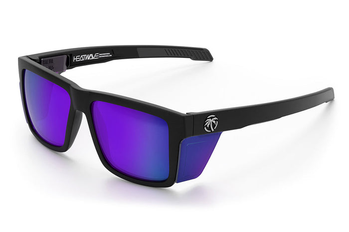 Heat Wave Performance Vise ANSI Z87+ safety sunglasses with an ultra violet mirrored lens