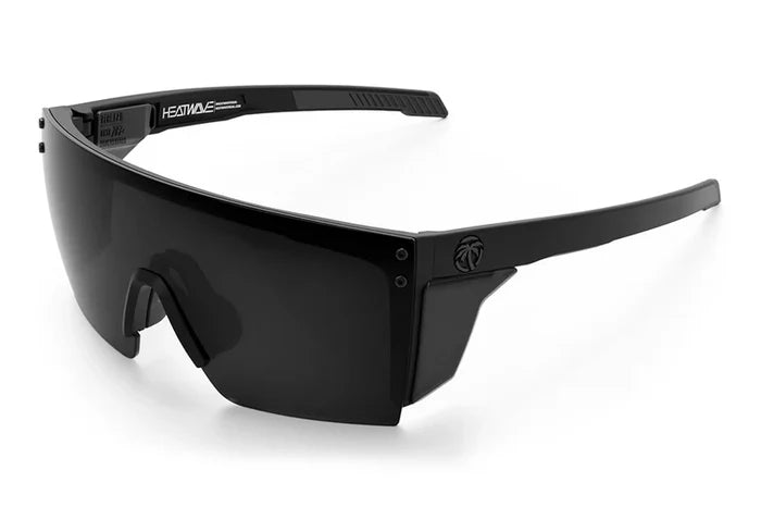 Heat Wave Visual Performance XL Lazer Face ANSI Z87+ safety sunglasses in matte black with black lens and side shields