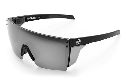 Heat Wave Visual Performance XL Lazer Face ANSI Z87+ safety sunglasses in matte black with polarized silver lens and side shields
