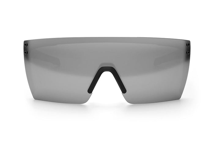 Heat Wave Visual Performance XL Lazer Face Z87+ matte black, front view of the polarized silver lens