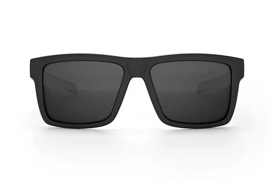 Heat Wave Visual Performance XL Vise ANSI Z87 safety sunglasses in matte black with black lens and side shields
