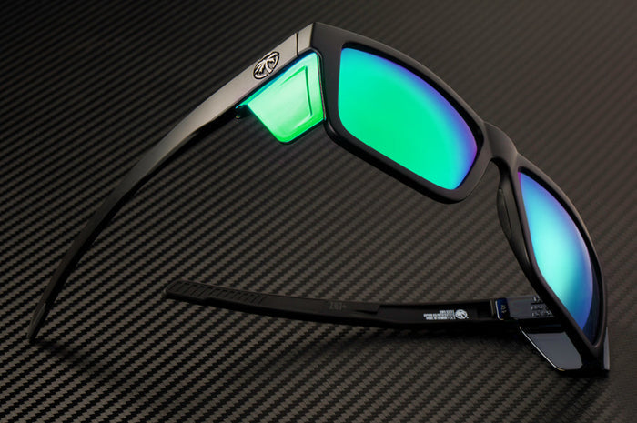 Heat Wave Visual polarized Piff lens tint shown on an XL Vise frame
