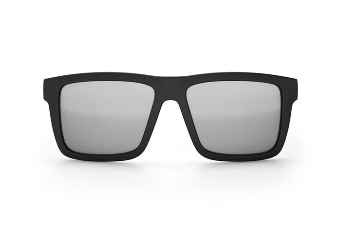 Heat Wave Visual Performance XL Vise Z87+ matte black, front view of the polarized silver lens