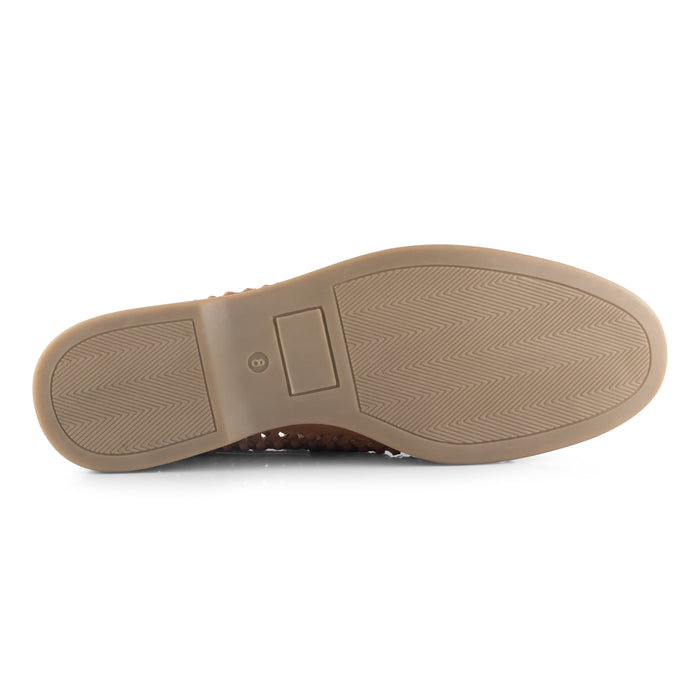Perth Leather Woven Loafers - Brown