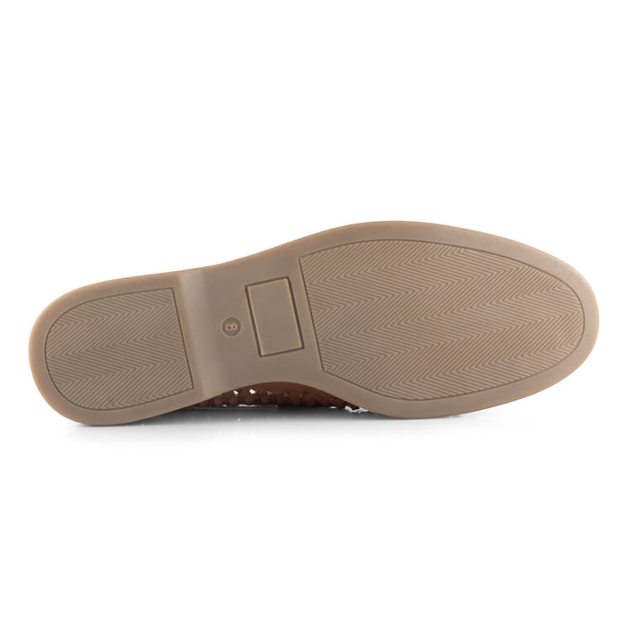 Perth Leather Woven Loafers - Tan