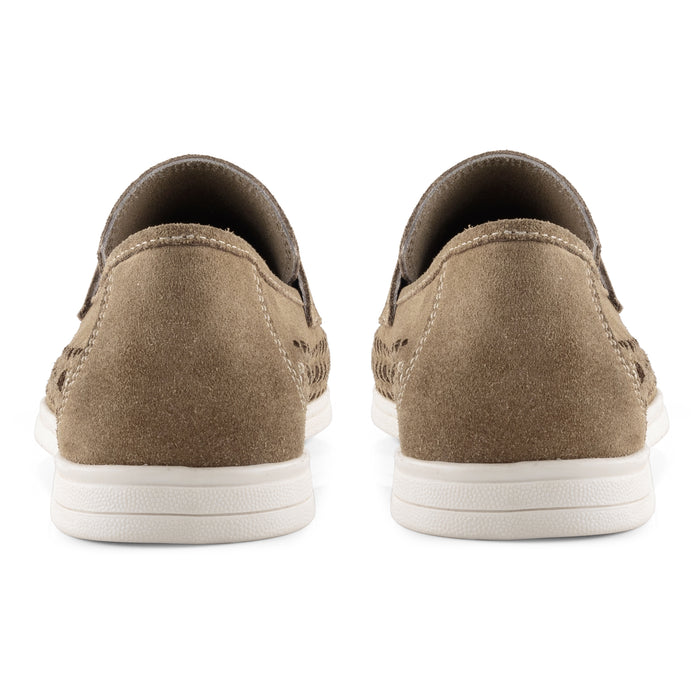 Perth Suede Leather Woven Loafers - Butter Brown