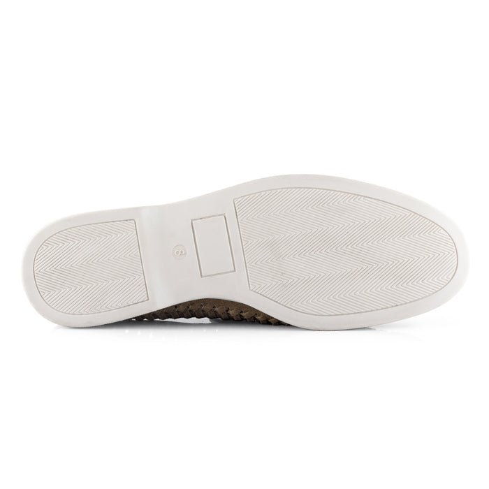 Perth Suede Leather Woven Loafers - Butter Brown