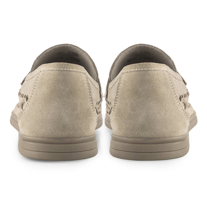 Perth Suede Leather Woven Loafers - Sand