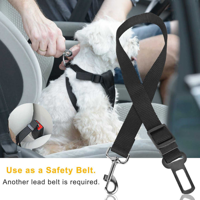 Adjustable dog seatbelt lead for travel
