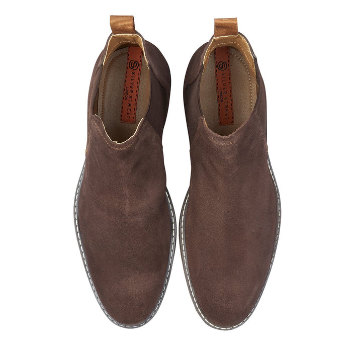 Pimlico Suede Leather Chelsea Boots - Brown