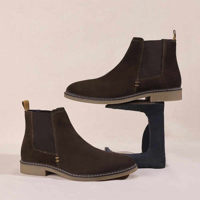 Pimlico Suede Leather Chelsea Boots - Brown