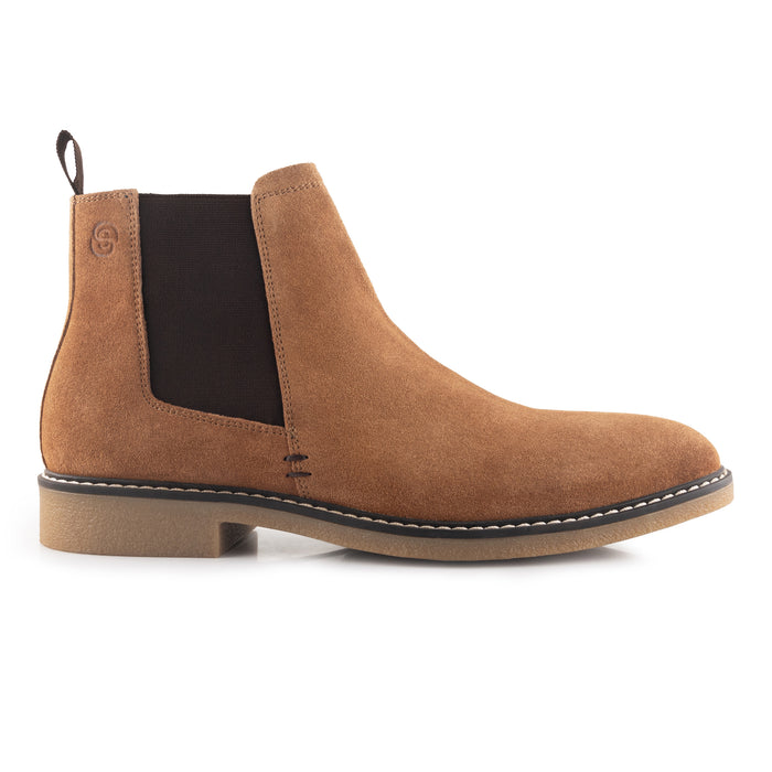 Pimlico Suede Leather Chelsea Boots - Cognac