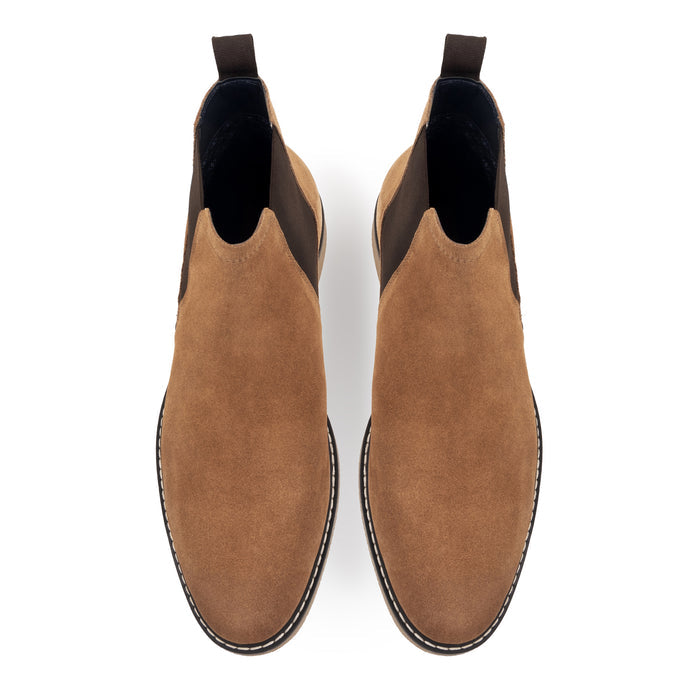 Pimlico Suede Leather Chelsea Boots - Cognac
