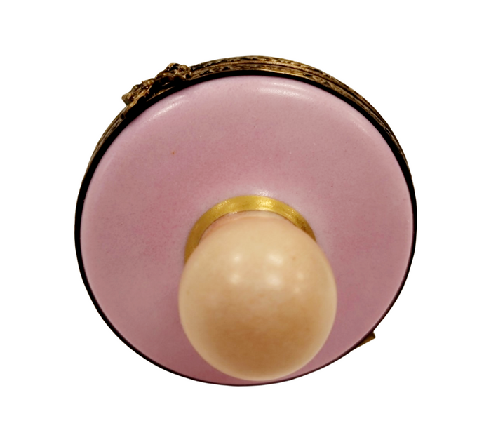 Pink Porcelain Baby Pacifier Porcelain Limoges baby limoges box babies maternity French Trinket Box