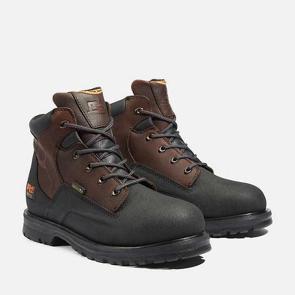 Timberland PRO Powerwelt waterproof steel toe work boot in brown, detail product view