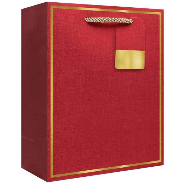 Premium Medium Euro Bags - Solid Matte - Red - 6 count
