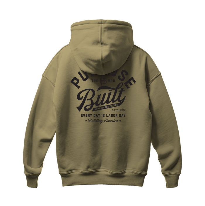 Purpose-Built script logo pullover hoodie in sand