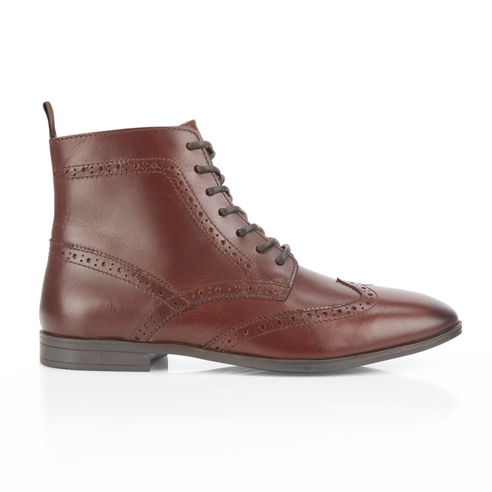 Puttridge Leather Lace up Boots - Wine