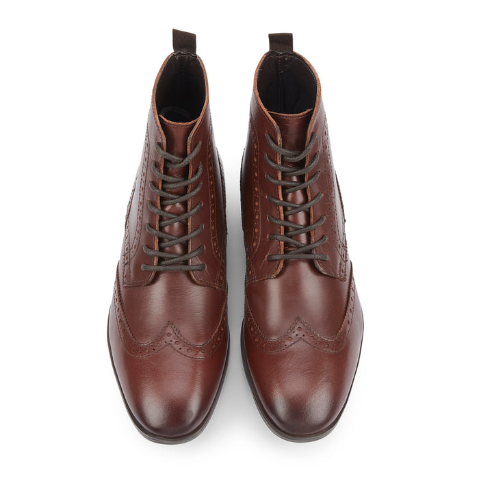 Puttridge Leather Lace up Boots - Wine