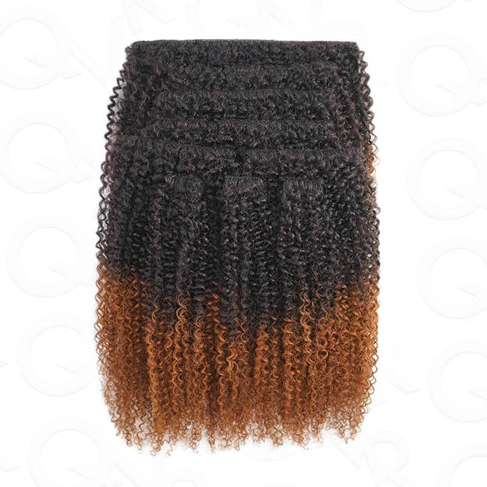 QVR clip in human hair extensions with natural volume
