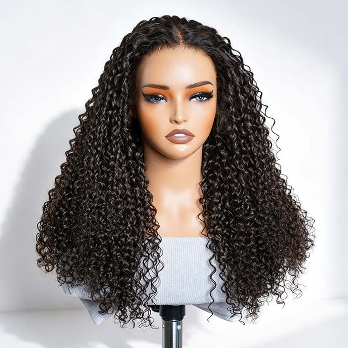 QVR Wear and Go Glueless Jerry  Curly Lace Front Wig Full Density Human Hair Wigs For Black Women