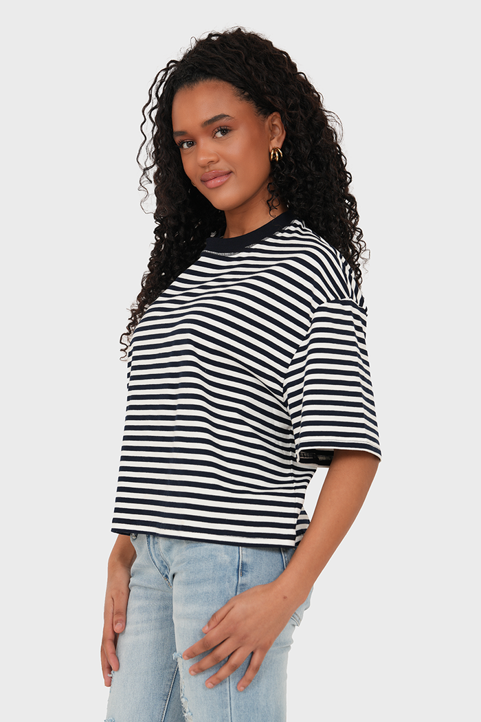 “Rae” striped t-shirt navy
