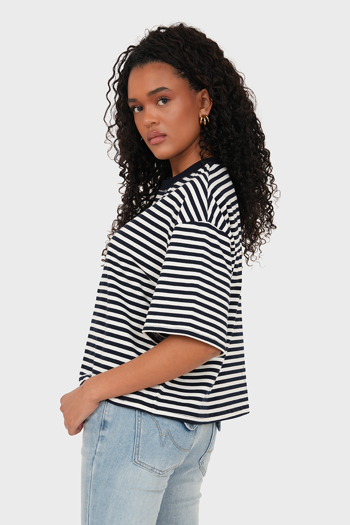 “Rae” striped t-shirt navy
