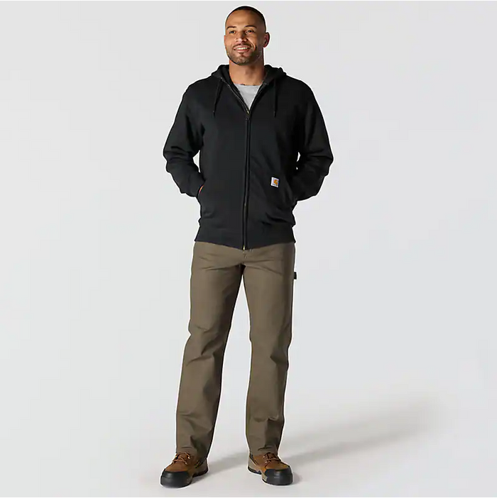 Carhartt Rain Defender loose fit heavyweight full-zip sweatshirt in black, additional product view